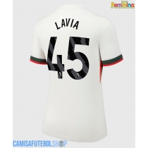 Camisa de time de futebol Chelsea Romeo Lavia #45 Replicas 2º Equipamento Feminina 2025-26 Manga Curta